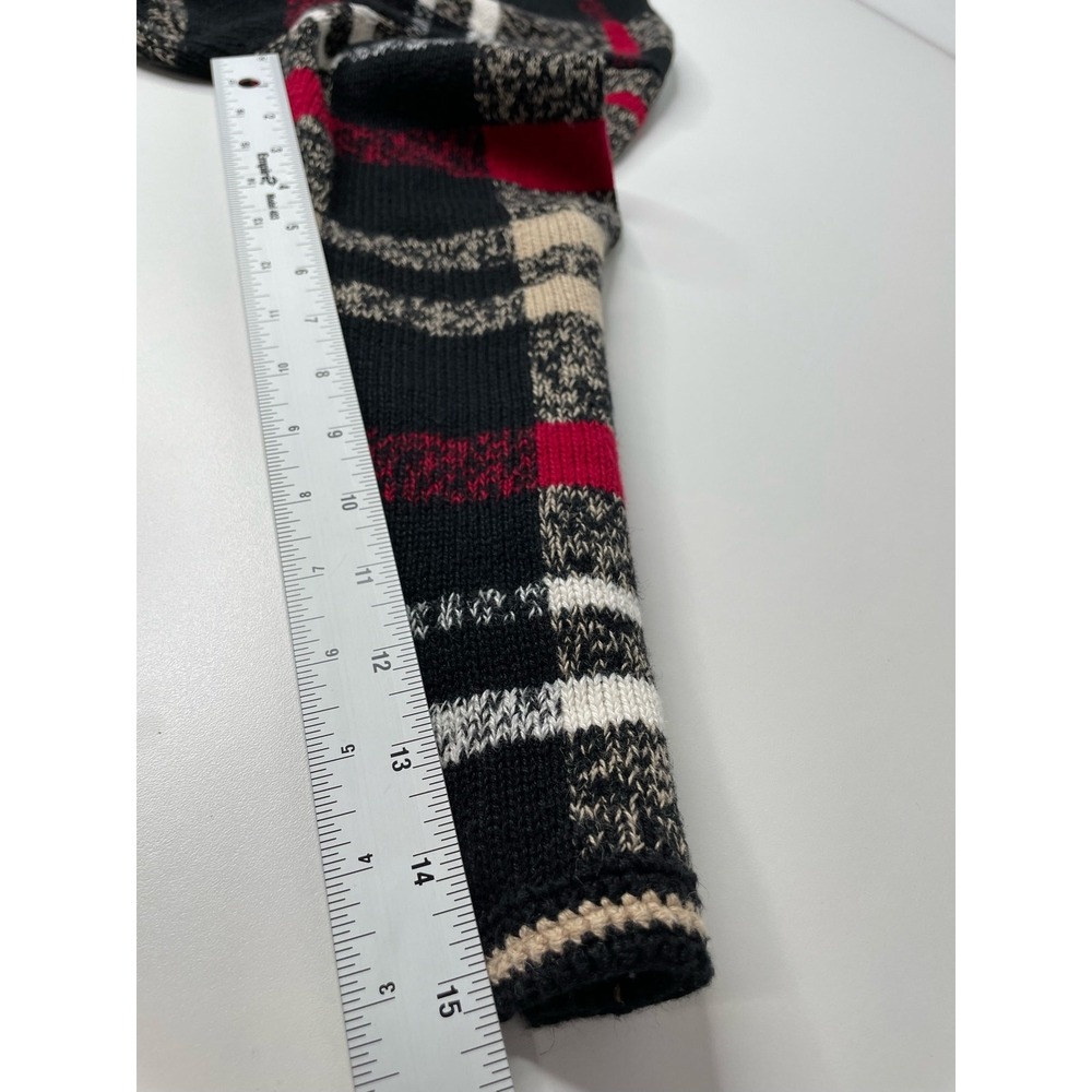 Christopher & Banks Women Plaid Button Front Cardigan Black Red Old Money Prep M - Picture 10 of 10